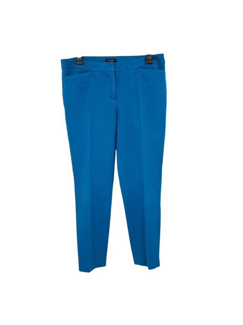 Halogen Teal Blue Straight-Leg Cropped Pants Size 8 Modern Business Casual